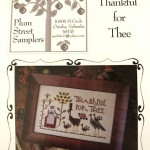 Plum Street Samplers / THANKFUL FOR THEE / cross stitch chart