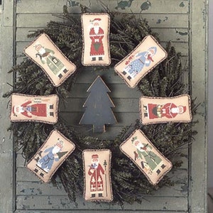 PRAIRIE SCHOOLER &quot;Kris Kringle&quot; - Book No. 62 • Counted Cross Stitch Pattern • Primitive, Christmas, Ornaments • Santa, Pattern Only
