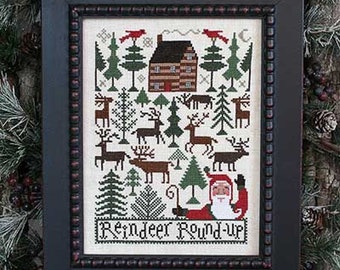 The Prairie Schooler REINDEER ROUNDUP Counted Cross Stitch Pattern Design Chart Book No. 182 EUC