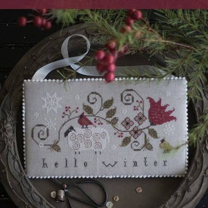 PLUM STREET SAMPLERS "Hello Winter" • Counted Cross Stitch Pattern • Sheep, Cardinal, Snowflakes, Series, Paper Pattern