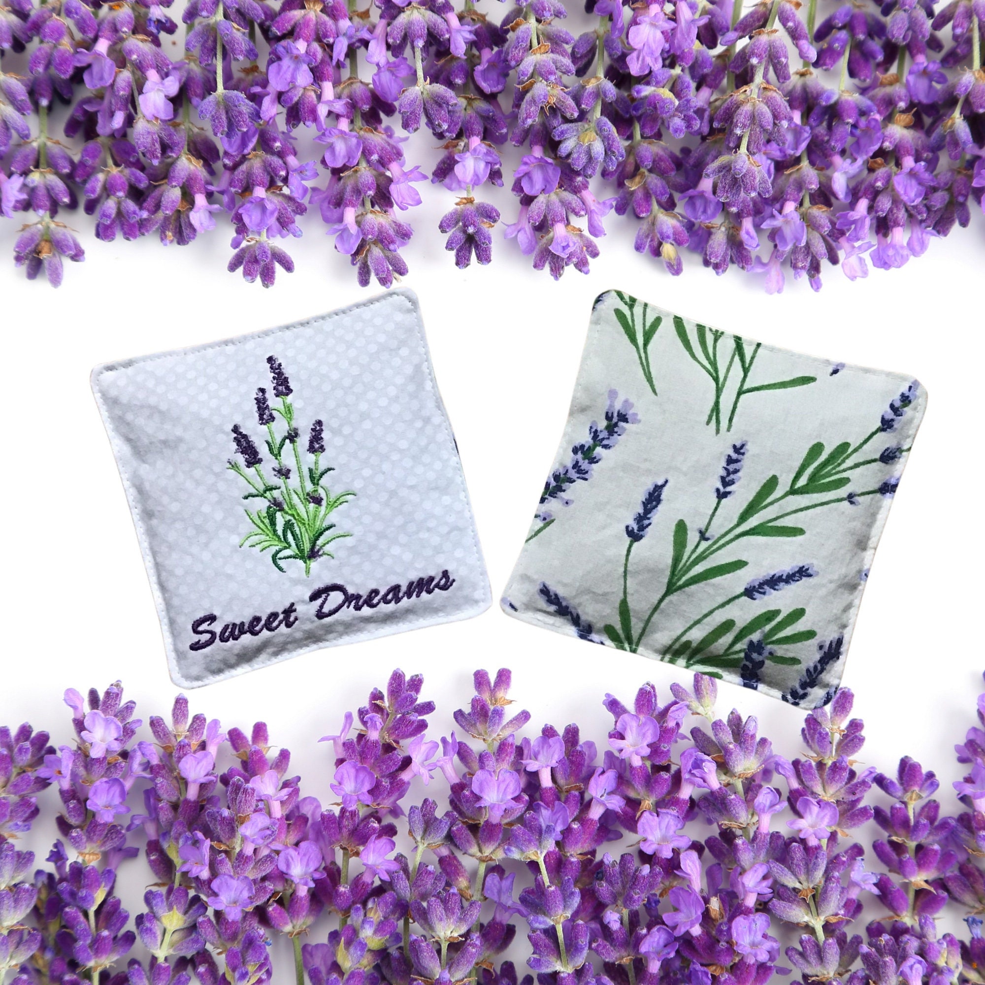 Herbal Dream Pillow With Embroidered Lavender Design Herbal Etsy