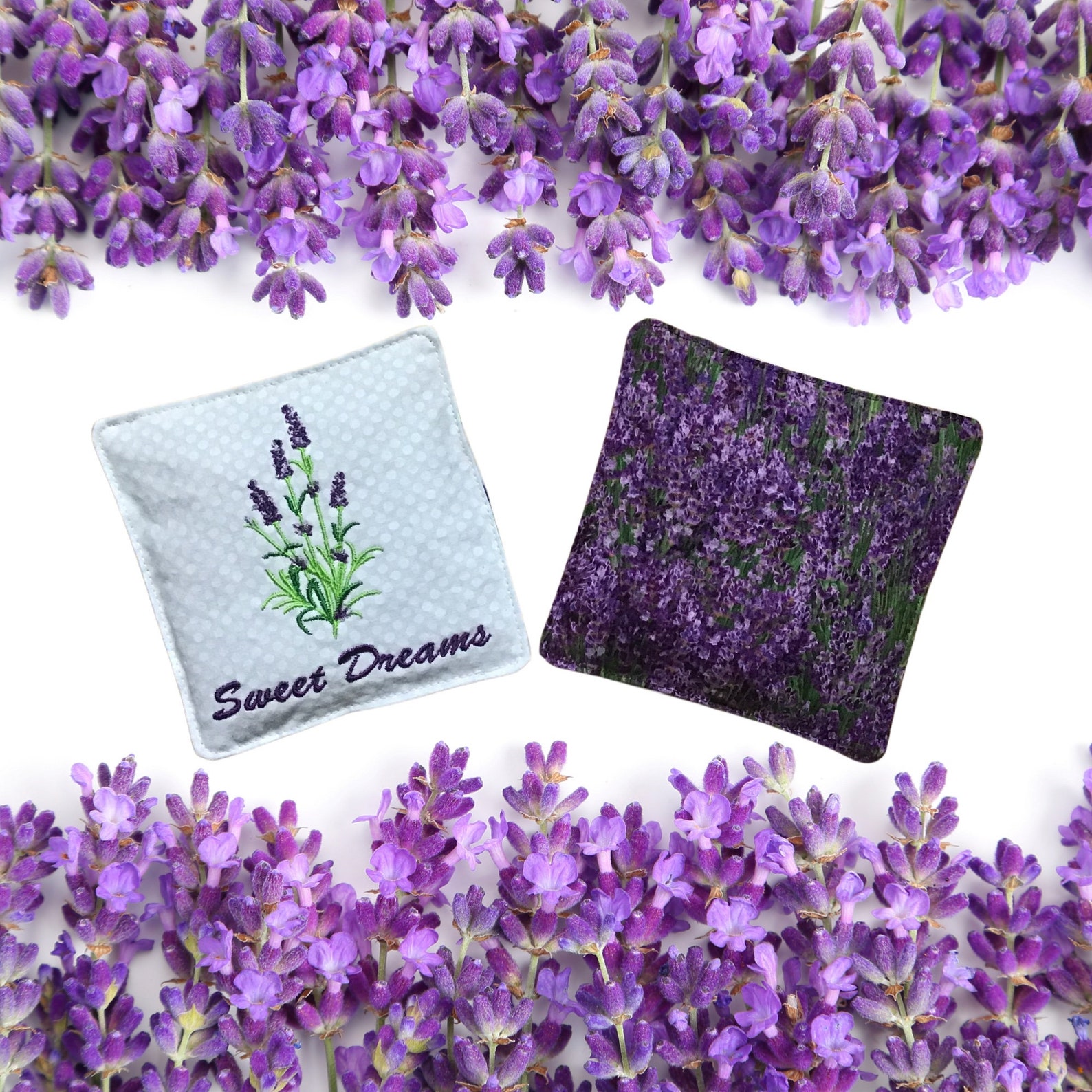 Herbal Dream Pillow With Embroidered Lavender Design Herbal Etsy