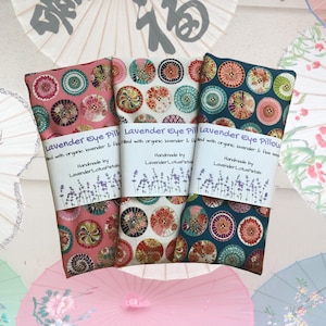 Washable  Lavender and Flaxseed Eye Pillow; Aromatherapy and Stress Relief Pillow; Asian Umbrellas Design