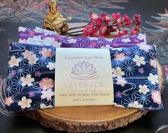 Oogkussen kersenbloesem lavendel lijnzaad: wasbare hoes; Stressverlichting door aromatherapie