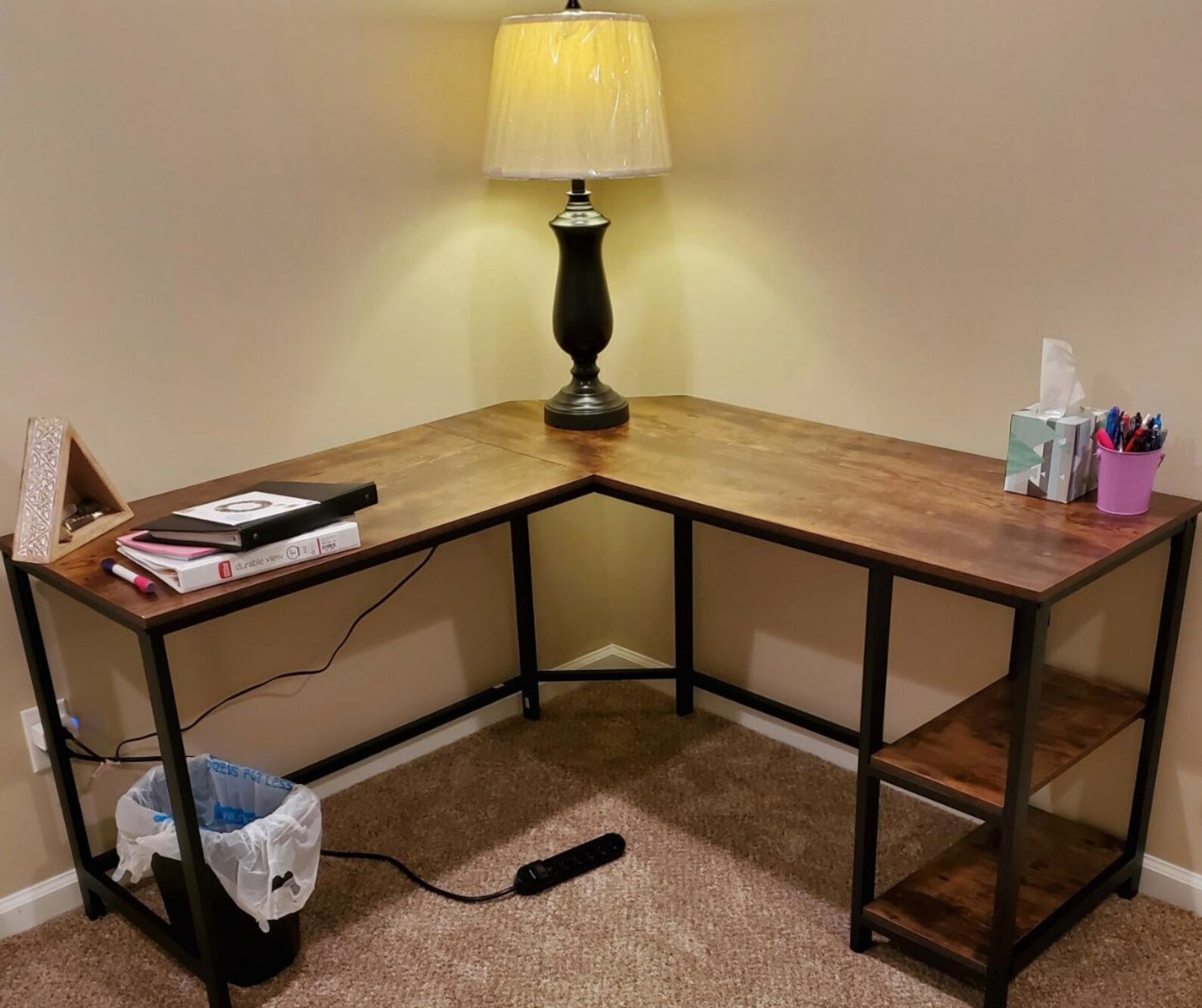 NEW Large Industrial Style LShape Corner Desk Metal Frame Etsy