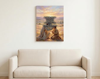 Revelation 21:4 Scripture Canvas Art, He Will Wipe Every Tear Christian Sympathy Bible Verse Wall Decor (NIV)