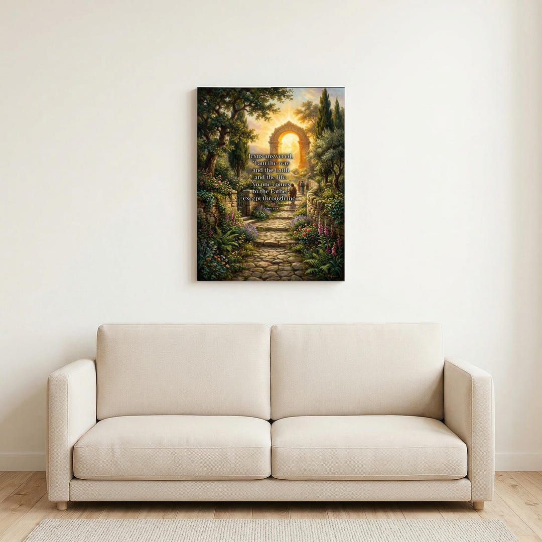 John 14:6 Scripture Canvas Art, I Am the Way Truth and Life Oil ...