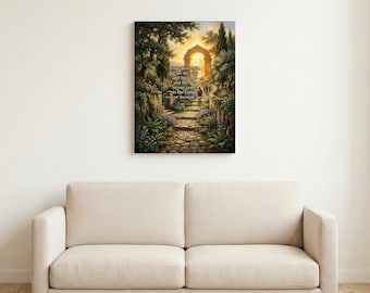 Jean 14:6, toile d'art biblique, je suis le chemin, la vérité et la vie, peinture à l'huile, verset biblique, décoration murale (NIV)