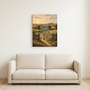 Matthew 11:29-30 Scripture Canvas Art, My Yoke Is Easy Oil Painting Bible Verse Wall Decor (NIV)