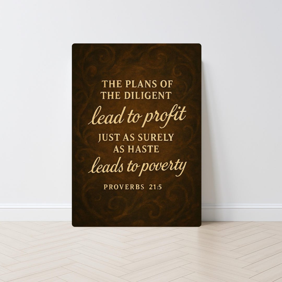 Bible Scripture Wall Art, Proverbs 21:5 Bible Verse Canvas, Bible ...