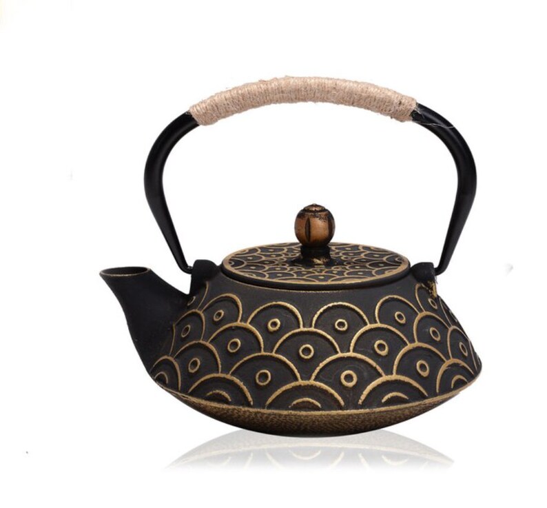 Iron Tea Pot With Stainless Steel Infuser Cast Iron Teapot Etsy