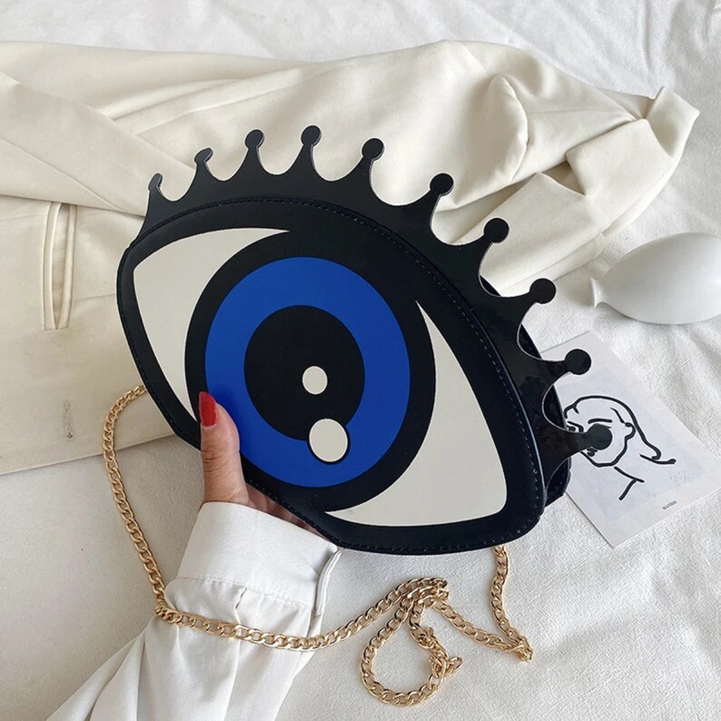 Women Small Shoulder Bag Eye Shape Fashion PU Leather Chain - Etsy