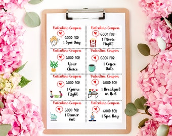 Valentine's Day Love Coupons | Printable Gift for Him or Her (PDF)