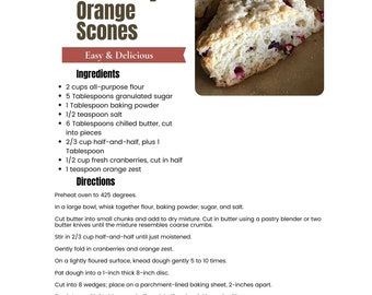 Cranberry Orange Scone Recipe Printable Download
