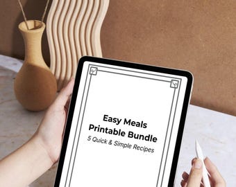 5 Quick Dinner Recipes Printable Bundle | Simple Family Meal Planning (Digital Download)