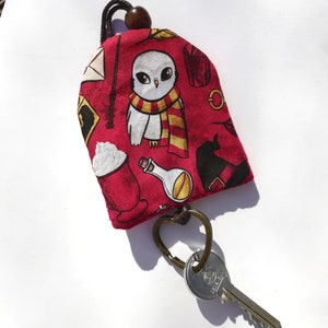 Porte-clés étui à clé en tissu coton japonais minimalist, chats, sakura fleurs motifs japonais mahjong harry , cadeau maîtresse enseignant