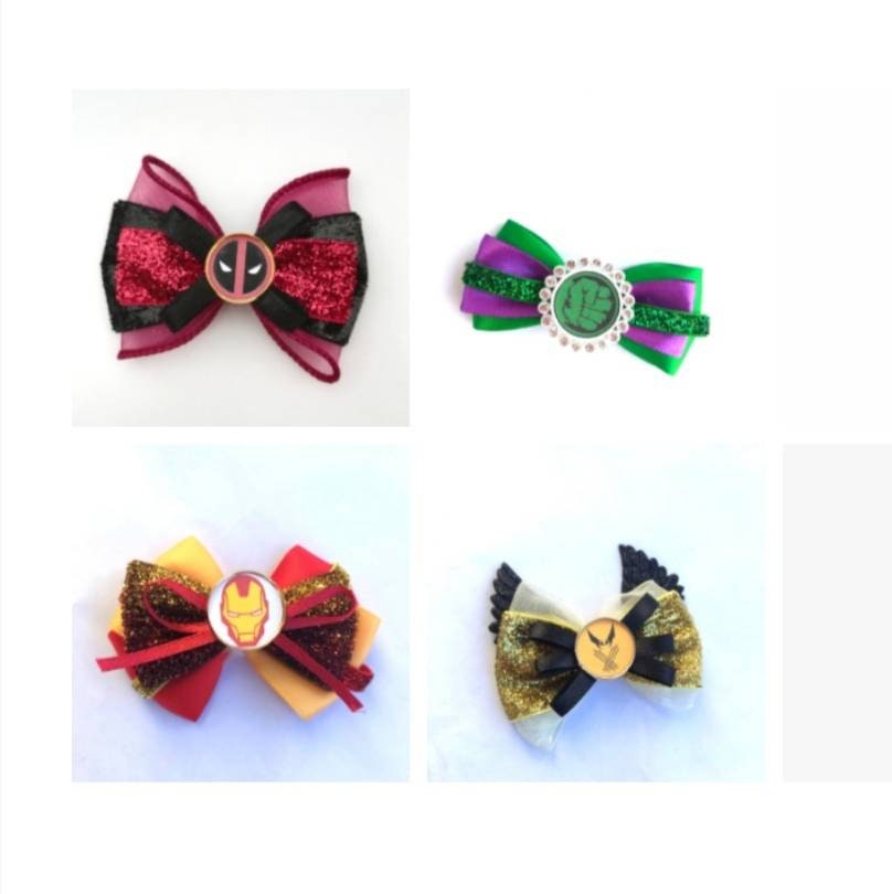 Super-Héros Fille Barrettes Hair Bow Deadpool Hulk Ironman Wolverine Spiderman, Pince Cheveux Femme 