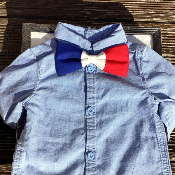 Olympics Paris 2024 National flag accessories man boy child bow tie French Italian Belgian flag cotton fabric, JadeNew