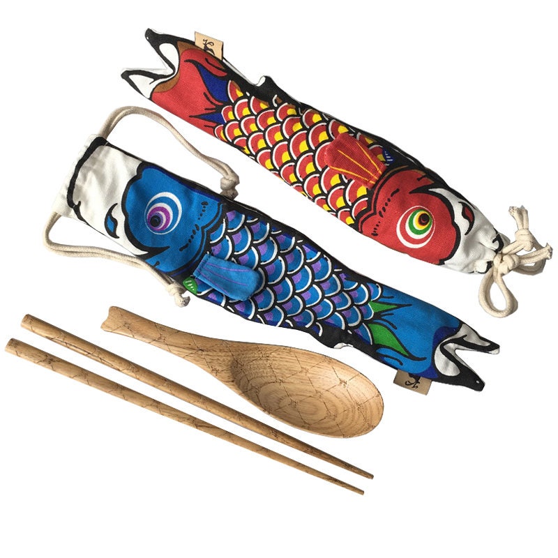 Baguettes Japonaises Set de Baguettes et Cuillère en Bois Naturel Japonais