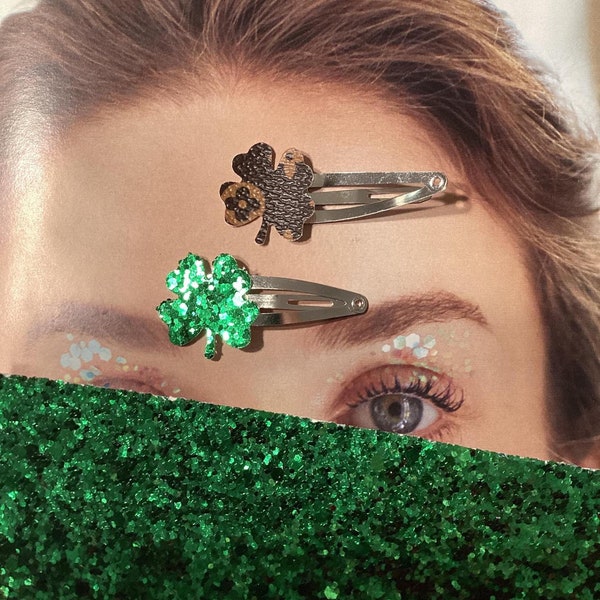 St. Patrick trèfle femme fille barrette sous-tasses unisexe badge broche trèfle barrette Porte-clés trèfle, JadeNouveau