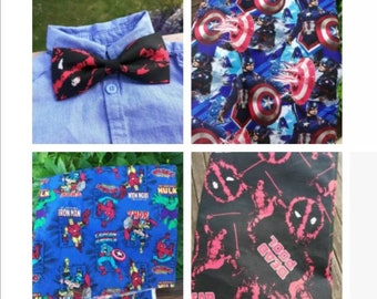 Superhero Spiderman Captain America baby boy wedding bow tie tie barrette superhero wedding hero bow tie necktie
