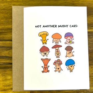 Non un altro biglietto d'auguri con un fungo molle | Biglietto d'auguri con un piccolo gioco di parole sui funghi e un interno vuoto | Biglietto d'auguri personalizzato con grafica di funghi per compleanno e anniversario