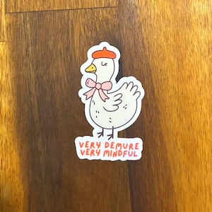 Adesivo olografico a forma di oca molto riservata e attenta / Adesivi adorabili e dolci a forma di oche per gli amanti delle oche / Divertente regalo meme di TikTok per gli amanti degli uccelli
