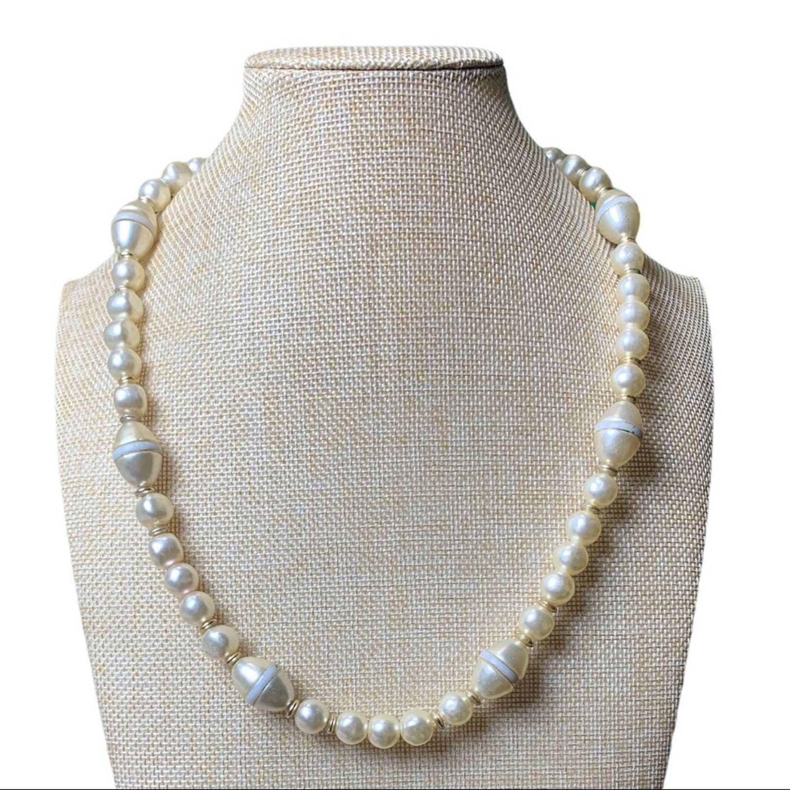 Vintage Chunky Faux Pearl Necklace Etsy