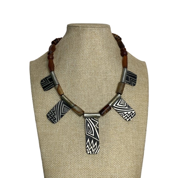 Vintage Alice Seely Boho Tribal Chunky Necklace