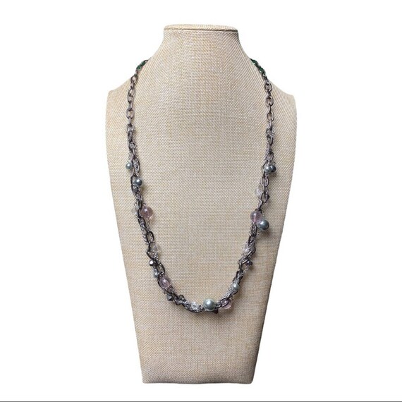 Lia Sophia multi-stand necklace gold and silver tone.