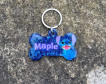 Placas de identificación para perros con personajes de resina / Placas personalizadas para mascotas hechas a mano
