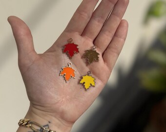 Maple Leaf Tag Charm - Dog Accessory - Decorative Collar Charm - Choice of Colours