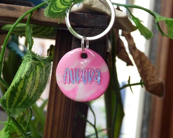 Placa de identificación para perros/mascotas personalizada de arcilla polimérica