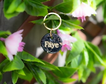 Placa de identificación para perros Galaxy Glow - Placa de identificación para mascotas de arcilla polimérica - Hecha a mano