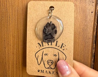 Llavero personalizado hecho a mano con retrato de pata / Plástico termorretráctil / Embalaje ecológico / Pequeña empresa