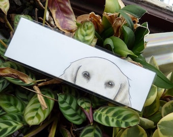 Marcapáginas con retrato de mascota personalizado dibujado a mano