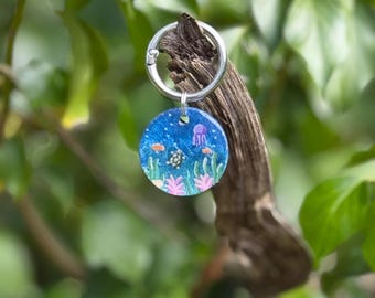 Coral Drift Dog ID Tag – Ocean-Inspired Personalised Pet Tag | Handmade, Hand Painted Resin