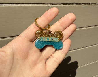 Split Fine Glitter Resin Dog Tag - Custom - Handmade - Pet ID Tag