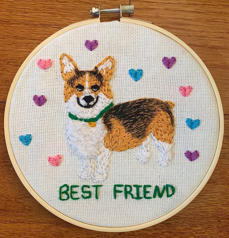 CUSTOM PET PORTRAIT Embroidery Art Etsy