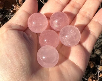 Star Rose Quartz mini-Spheres | Polished Crystal Spheres | Quartz mini-Spheres