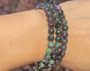 Ruby in Zoisite Gemstone Bracelet (6mm)