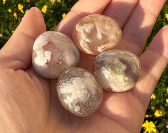 Flower Agate Tumbles | Sakura Cherry Blossom | Polished Crystal Tumbles