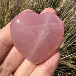 Star Madagascar Rose Quartz Hearts | Crystal Hearts | Puffy Pink Crystal Hearts