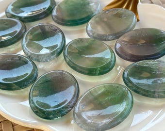 Fluorite Crystal Worry Stones | Fluorite Gemstone | Crystal Touch Stones