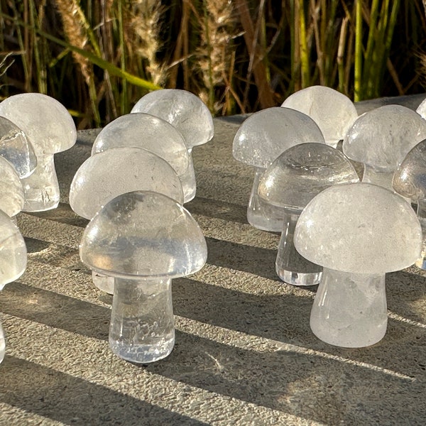 Clear Quartz Mini-Mushrooms | White Crystal Mushrooms