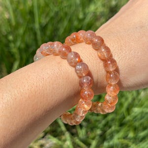High-Quality Arusha | Sunstone and Beryl Gemstone Bracelets (8-9mm)