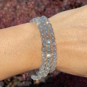 Labradorite Gemstone Bracelet (5mm light colorful flash)
