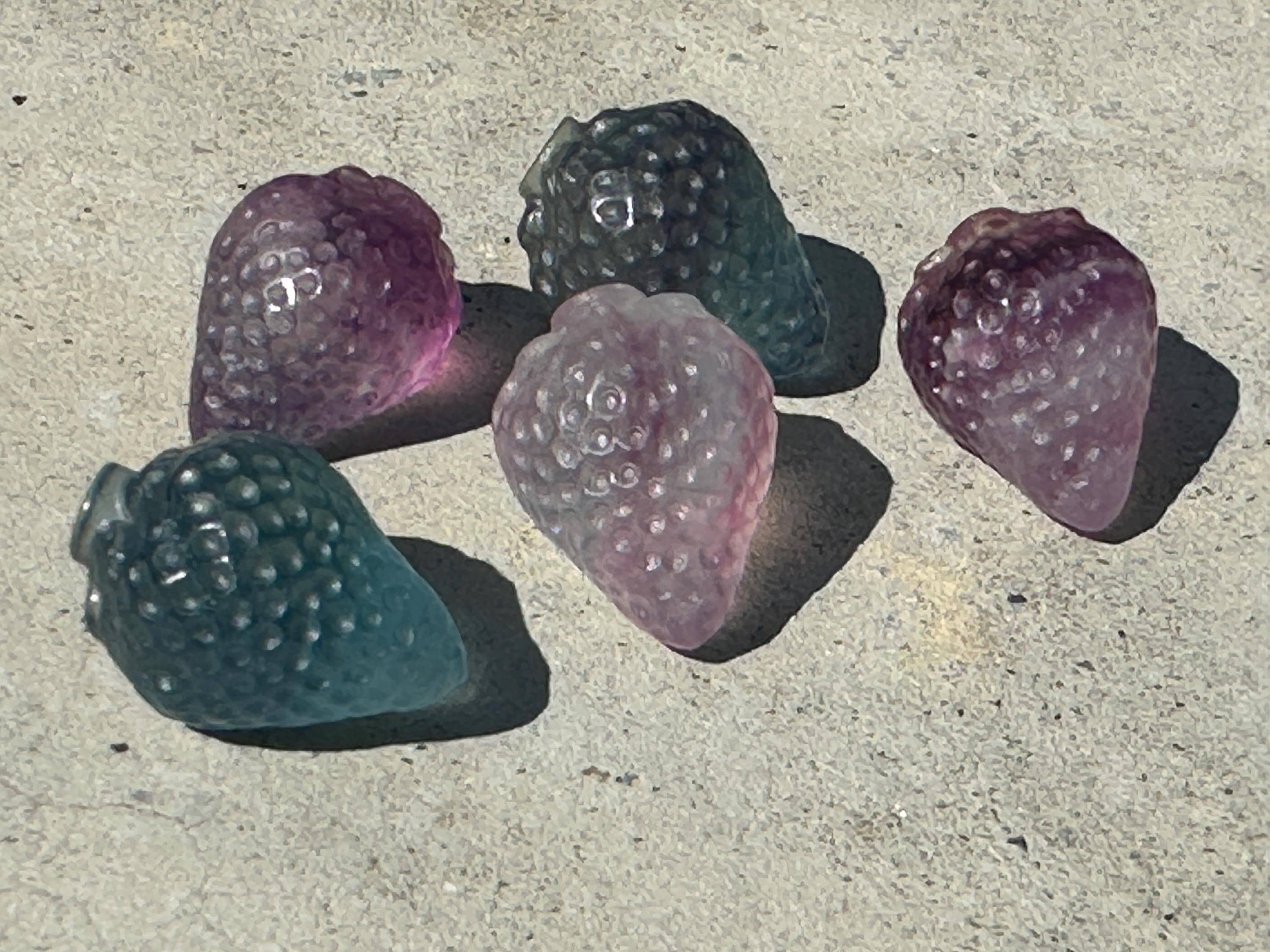 Fluorite Mini-Strawberries | Rainbow Fluorite mini-Crystals | Spring and Summer Fruits