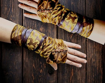 Handgefertigte Arm Wickelarmbänder - Verstellbare Lederarmbänder im Wikinger Stil für Herren & Damen