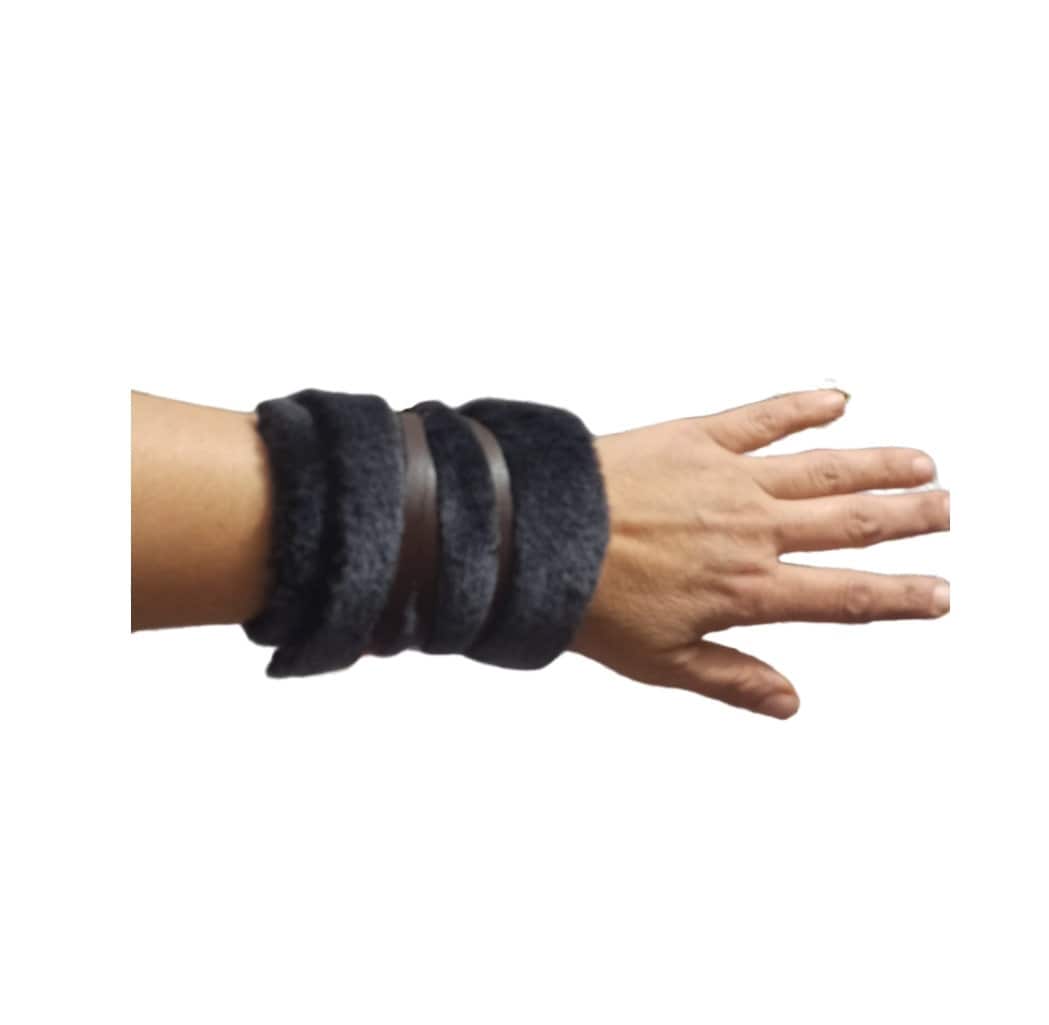Fur Leather Arm Wraps, Celtic Warrior Bracelet, Steampunk Cosplay ...